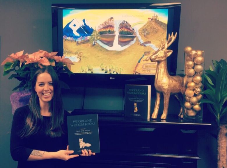 Dallas presenting Woodland Wisdom Books Volume 1 at Chilliwack Hospice Society