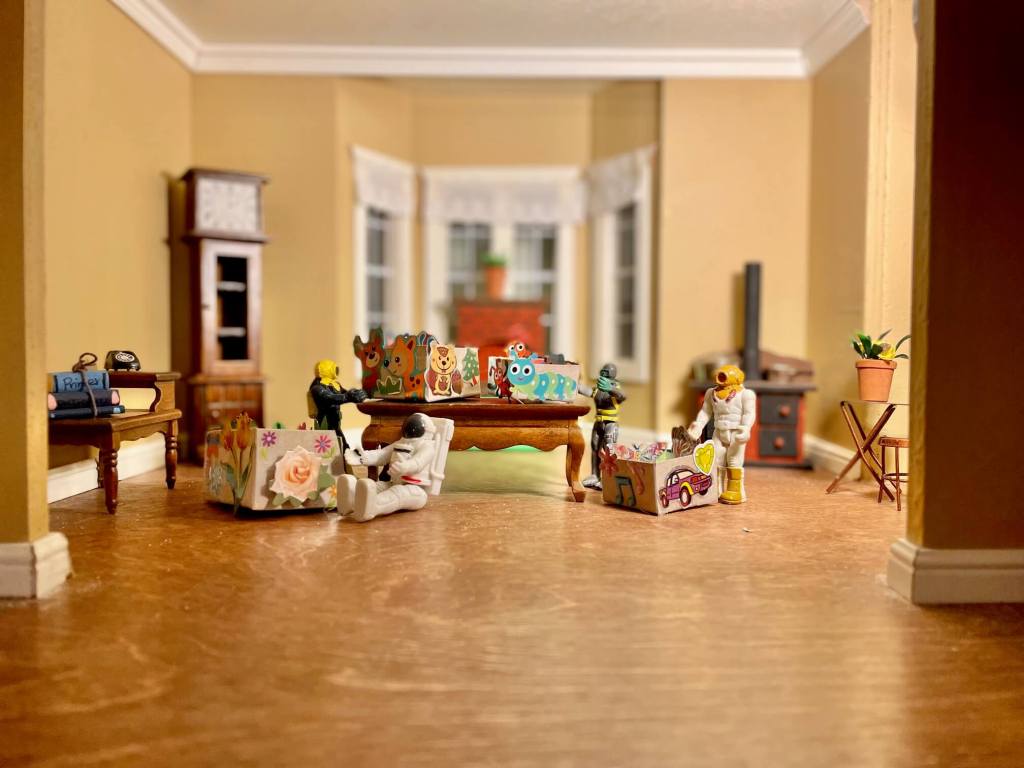 Small toys making Memory Boxes